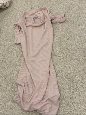 Posh Peanut Light Blush One-Shoulder Ribbed Dress